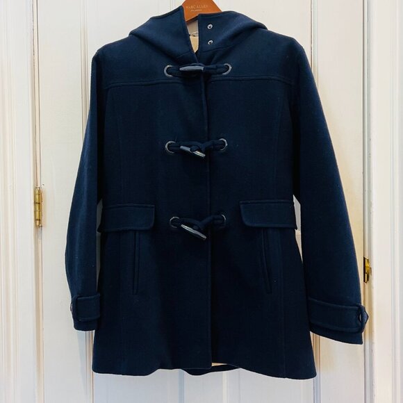 Pendleton Women's Wool Striped Interior Toggle Jacket Coat Size M Navy Blue - Picture 5 of 16